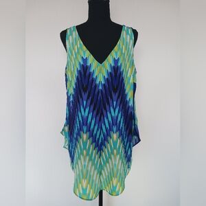 Worthinton Gorgeous Beachy Summer Tunic Top Size L EUC